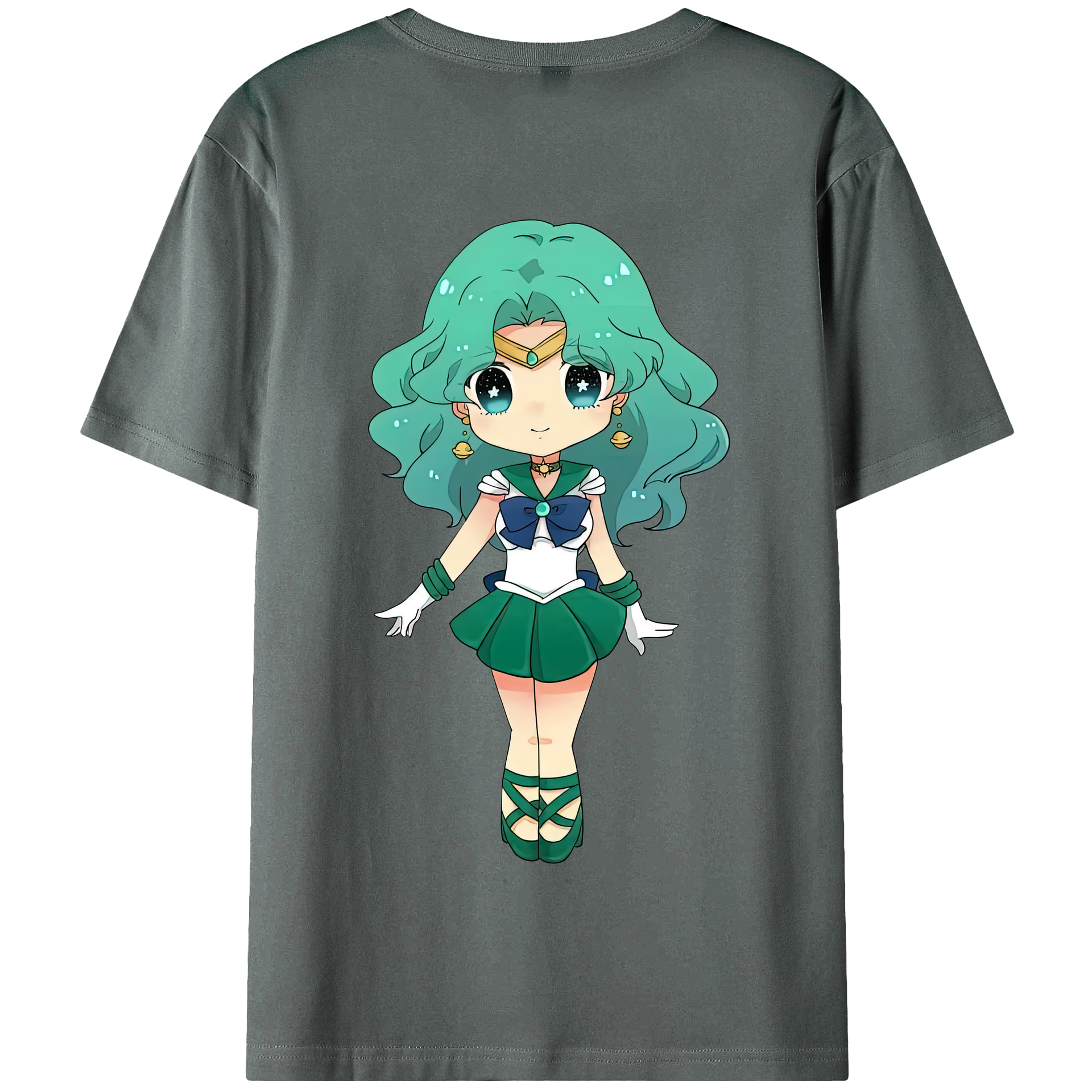 （画像用） 美少女戦士セーラームーン 海王 みちる（かいおう みちる） Sailor Moon Kaiou Michiru 綿100％半袖Tシャツ（背面プリント）